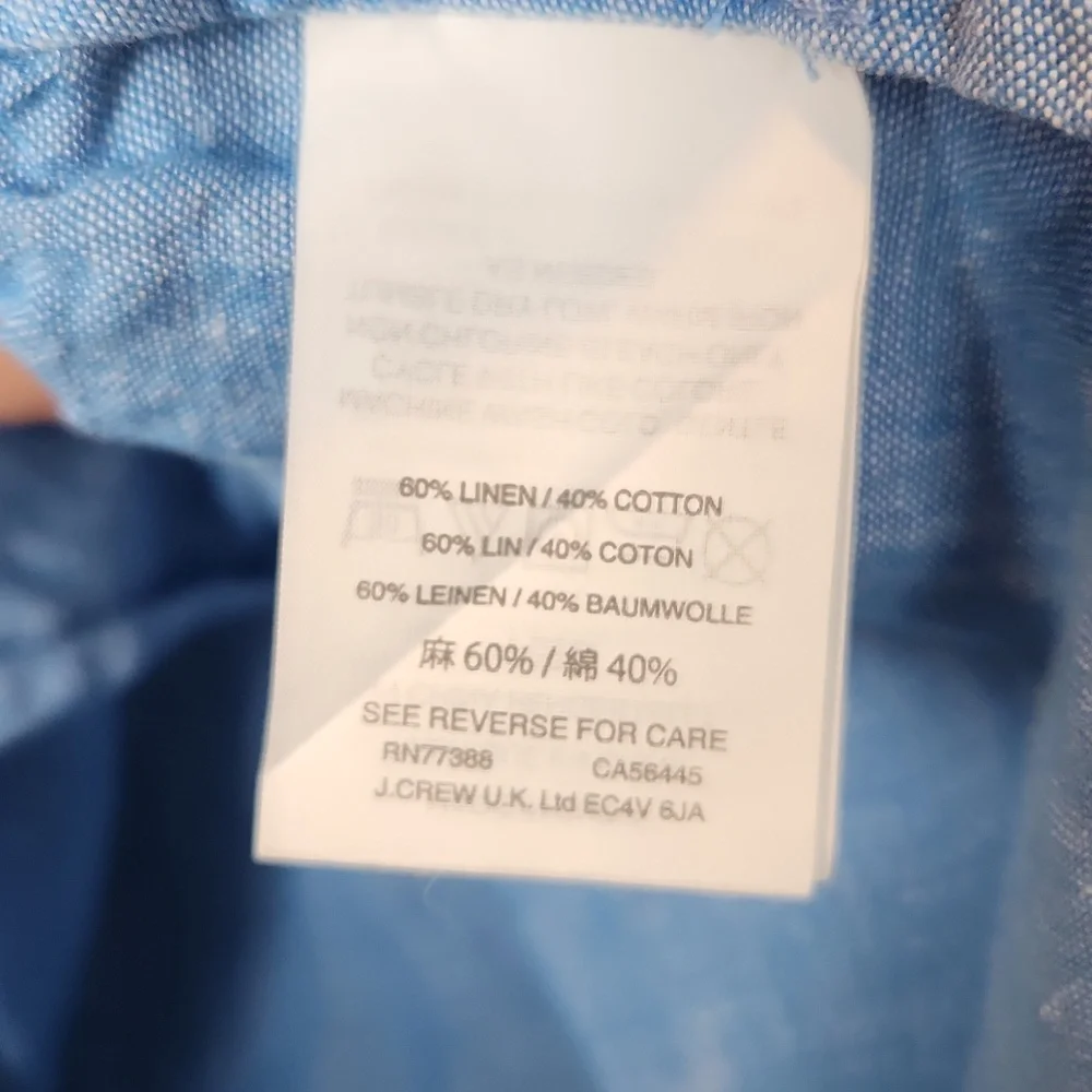 J. Crew Linen‎ Cotton Blend Blue Romper Size Small
